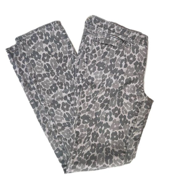 Ann Taylor Modern Fit 3 tone grey cheetah animal print stretch Sz 10 leopard - Picture 3 of 8